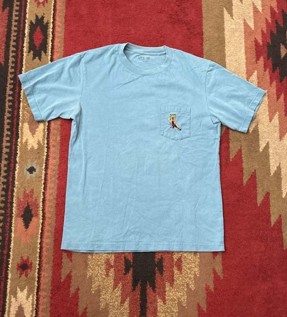 Uniqlo UT NYC Pop Icons Jean-Michel Basquiat Pocket T-Shirt Blue Size S